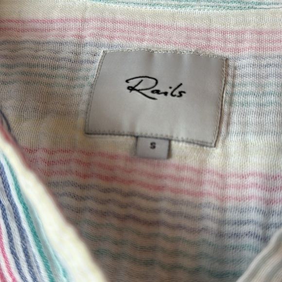 Rails Ellis Button-Down Shirt in Iris Stripe 100% Cotton size small - Picture 7 of 16